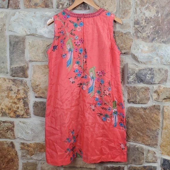 Bella Tu XL Avery Beaded Floral Phesant Bird Dress - Picture 8 of 10